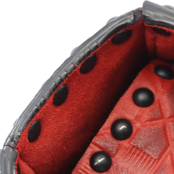 Pre-owned Dior Mini Embossed Calfskin Cannage Studded Flower Lady Dior Red