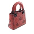 Miniatyrbilde 2 av 10: Pre-owned Dior Mini Embossed Calfskin Cannage Studded Flower Lady Dior Red