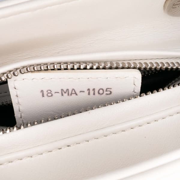 Pre-owned Dior Medium Lambskin Paradise Lady Dior White