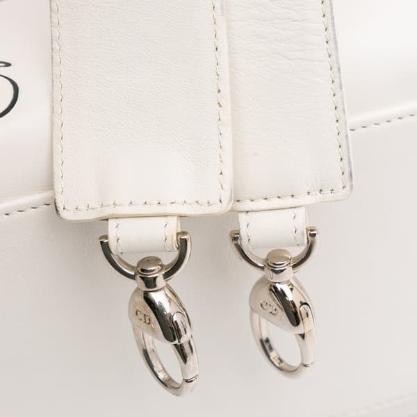 Pre-owned Dior Medium Lambskin Paradise Lady Dior White