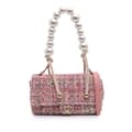 Miniatyrbillede 1 af 10: Pre-owned Chanel Mini Tweed Pearl Top Handle Flap Pink