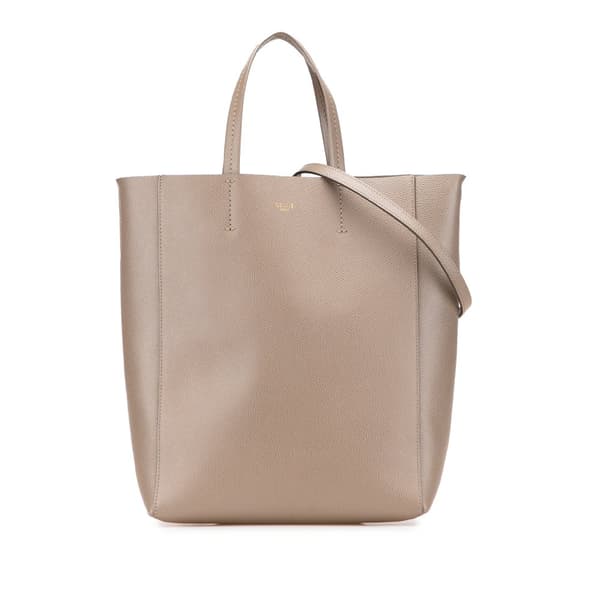 Pre-owned Celine Small Grained Calfskin Vertical Cabas Brown