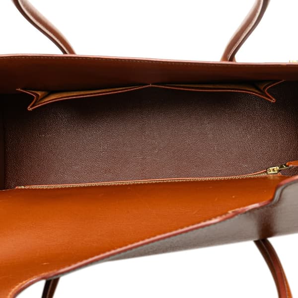 Pre-owned Hermès Box Calf Drag 37 Handbag Brown