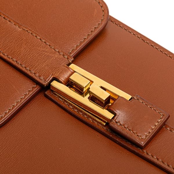 Pre-owned Hermès Box Calf Drag 37 Handbag Brown