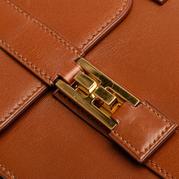 Pre-owned Hermès Box Calf Drag 37 Handbag Brown