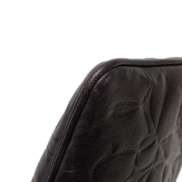 Pre-owned Chanel Embossed Lambskin Camellia Chain Pochette Purple