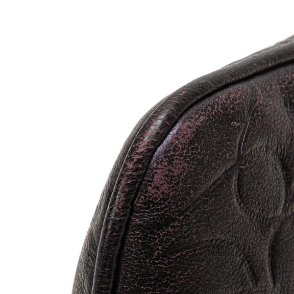 Pre-owned Chanel Embossed Lambskin Camellia Chain Pochette Purple