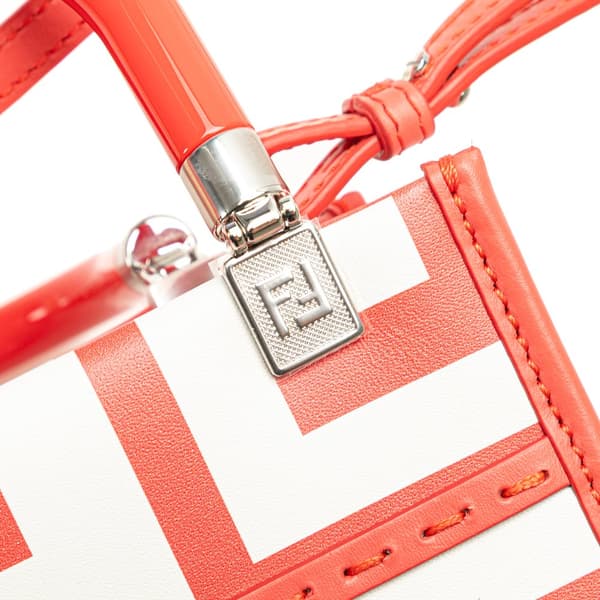 Pre-owned Fendi Marc Jacobs Mini Leather Sunshine Shopper Tote White