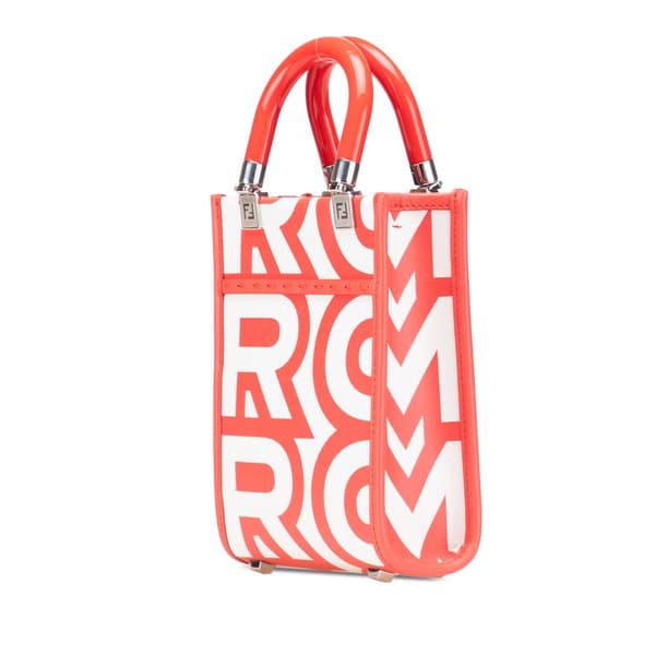 Pre-owned Fendi Marc Jacobs Mini Leather Sunshine Shopper Tote White