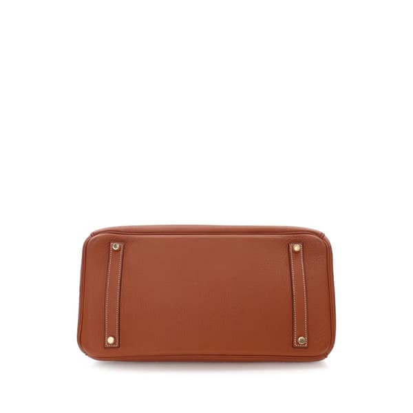 Pre-owned Hermès Clemence Birkin Retourne 35 Brown