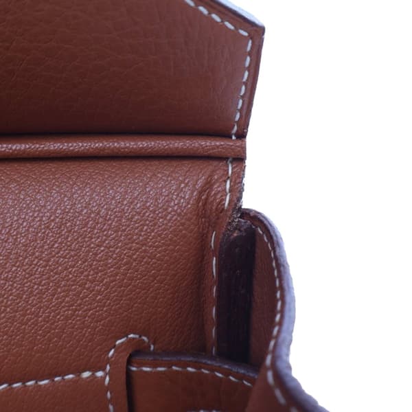 Pre-owned Hermès Clemence Birkin Retourne 35 Brown