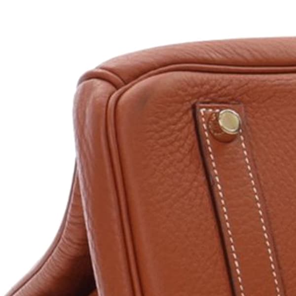 Pre-owned Hermès Clemence Birkin Retourne 35 Brown