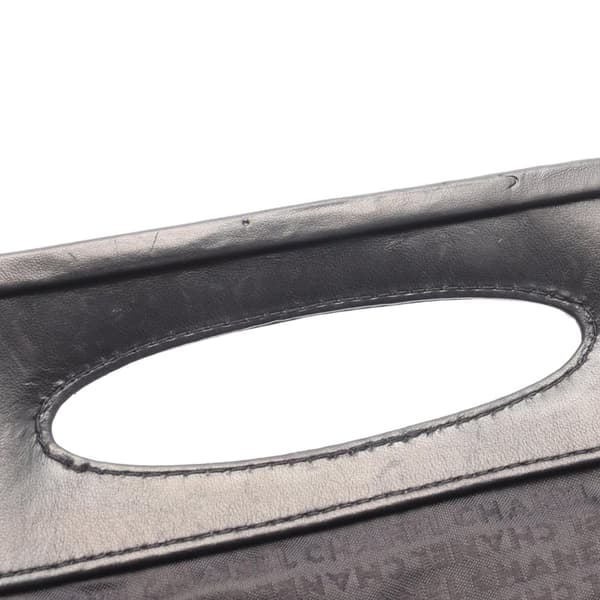 Pre-owned Chanel Lambskin Camellia Top Handle Frame Bag Black