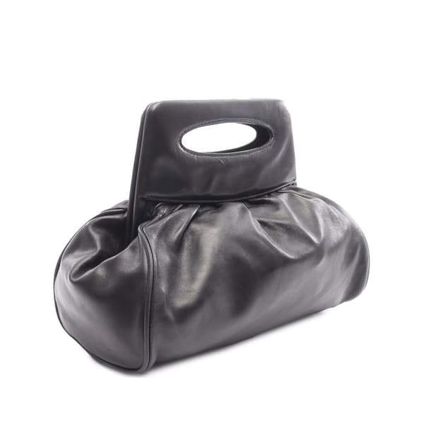 Pre-owned Chanel Lambskin Camellia Top Handle Frame Bag Black