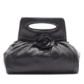Miniatyrbild 1 av 10: Pre-owned Chanel Lambskin Camellia Top Handle Frame Bag Black