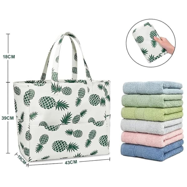 Lollanda Strandväska / Beach Bag – Rymlig Picknickväska med Flera Fack, Perfekt för Strand, Picnic och Utomhusaktiviteter