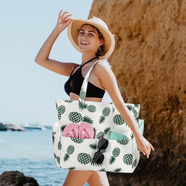 Lollanda Strandväska / Beach Bag – Rymlig Picknickväska med Flera Fack, Perfekt för Strand, Picnic och Utomhusaktiviteter