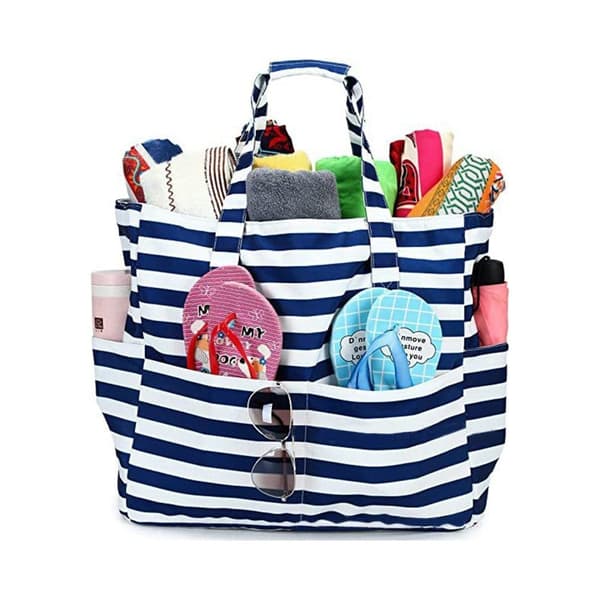 Lollanda Strandväska / Beach Bag – Rymlig Picknickväska med Flera Fack, Perfekt för Strand, Picnic och Utomhusaktiviteter