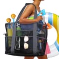 Pikkukuva 3 / 7: Lollanda XL Black Mesh Beach Bag – Iso uimalaukku ja ostoskassi, pikniklaukku, joka sopii täydellisesti rannalle ja ostoksille
