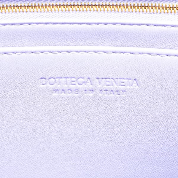 Pre-owned Bottega Veneta Lambskin Intrecciato East West Andiamo Top Handle Bag Purple