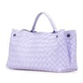 Miniatyrbild 2 av 10: Pre-owned Bottega Veneta Lambskin Intrecciato East West Andiamo Top Handle Bag Purple