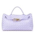 Miniatyrbild 1 av 10: Pre-owned Bottega Veneta Lambskin Intrecciato East West Andiamo Top Handle Bag Purple