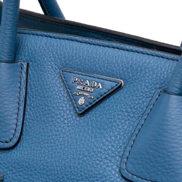 Pre-owned Prada Vitello Phenix Shopping Tote Blue