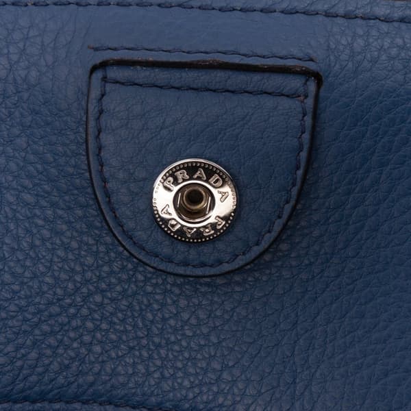 Pre-owned Prada Vitello Phenix Shopping Tote Blue