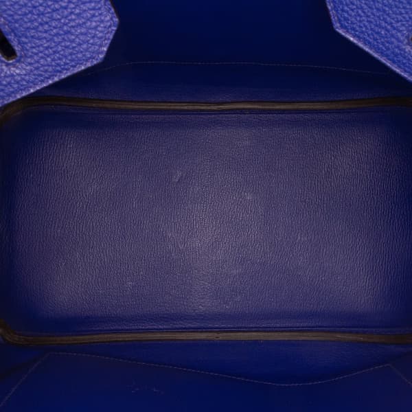Pre-owned Hermès Togo Birkin Retourne 35 Blue