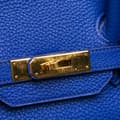 Miniatyrbilde 8 av 9: Pre-owned Hermès Togo Birkin Retourne 35 Blue