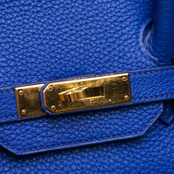 Pre-owned Hermès Togo Birkin Retourne 35 Blue