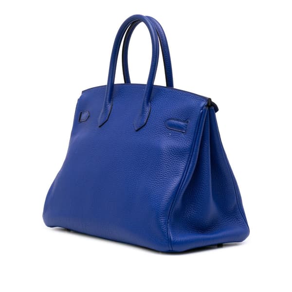 Pre-owned Hermès Togo Birkin Retourne 35 Blue