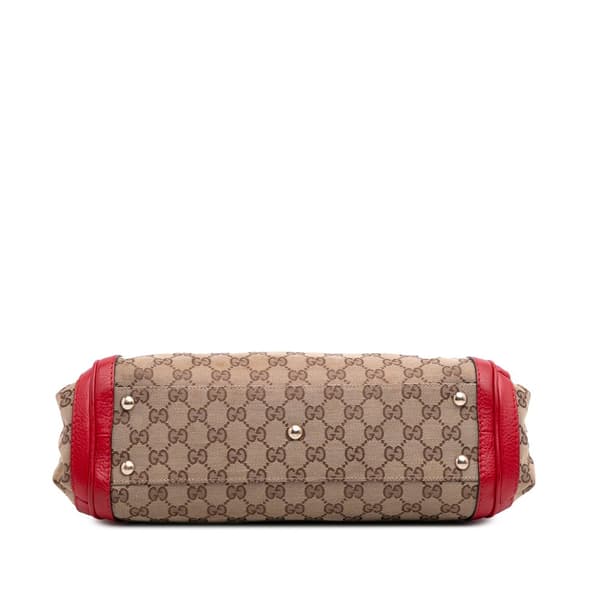 Pre-owned Gucci GG Canvas Bella Satchel Brown