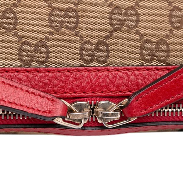 Pre-owned Gucci GG Canvas Bella Satchel Brown