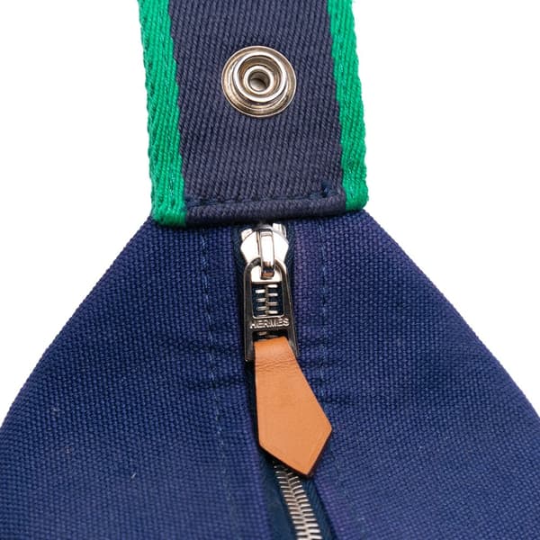 Pre-owned Hermès Small Canvas Bride A Brac Case Blue