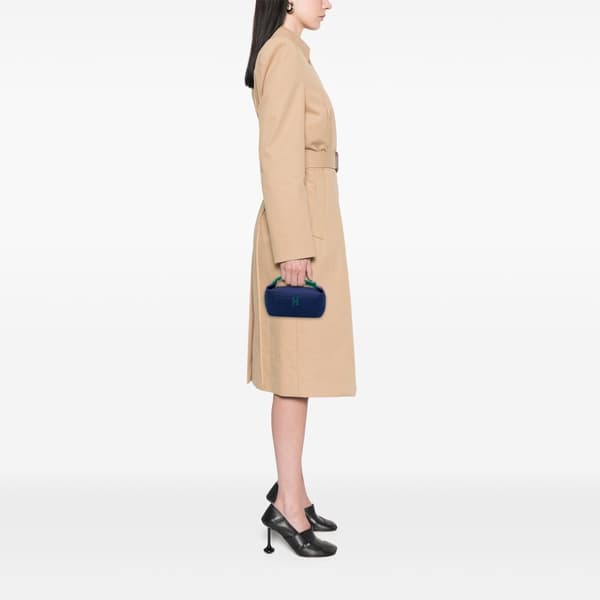 Pre-owned Hermès Small Canvas Bride A Brac Case Blue