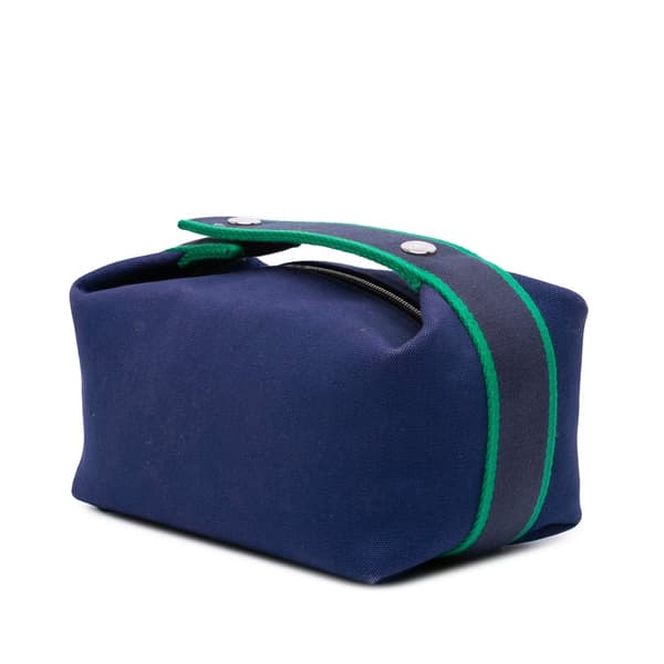 Pre-owned Hermès Small Canvas Bride A Brac Case Blue