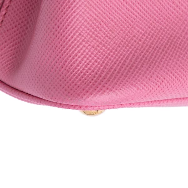 Pre-owned Prada Small Bicolor Saffiano Cuir Double Satchel Pink