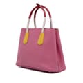 Miniatyrbilde 2 av 10: Pre-owned Prada Small Bicolor Saffiano Cuir Double Satchel Pink