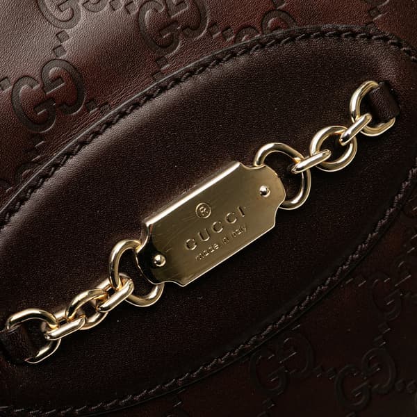 Pre-owned Gucci Guccissima Punch Handbag Brown