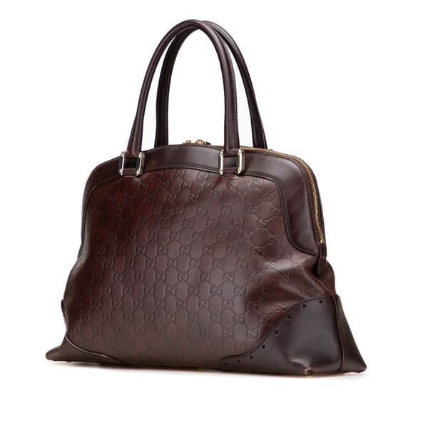 Pre-owned Gucci Guccissima Punch Handbag Brown