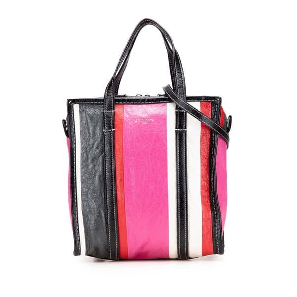 Pre-owned Balenciaga S Lambskin Bazar Shopper Satchel Pink