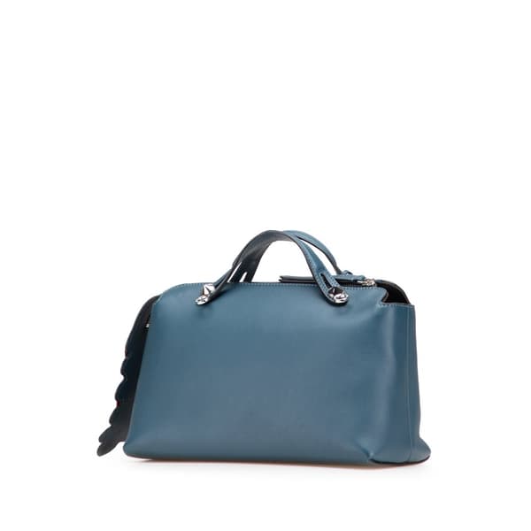 Pre-owned Fendi Medium Leather By The Way Flowerland Satchel Blue