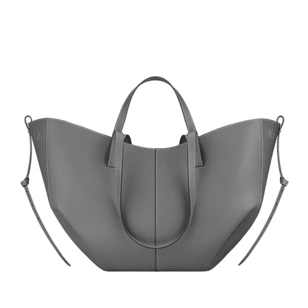 Handväska, Stor Kapacitet, Elegant Design,L, Silvergrå