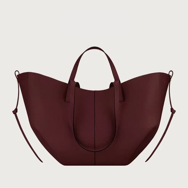 Håndtaske, Stor Kapacitet, Elegant Design,Bordeaux, L
