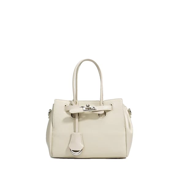 Axelväskor, äkta läder, ekologisk bomull,30CM, Beige-1