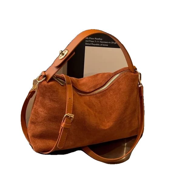 Casual Tote, Fuskmocka Material, Modernt Design,Brun-B