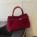 Miniatyrbild 2 av 2: Casual Tote, Fuskmocka Material, Modernt Design,Röd-A