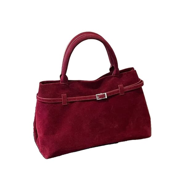 Casual Tote, Fuskmocka Material, Modernt Design,Röd-A