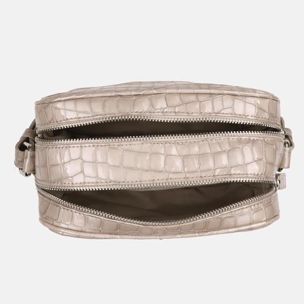 CORA - Beige messengertaske i krokodilleskind